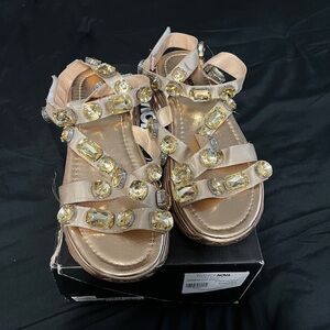 FN Rhinestone Platform Sandals